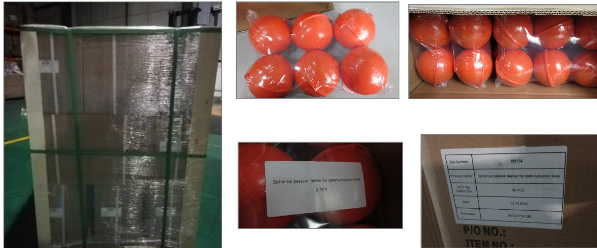 marker balls for underground locating bolas marcadoras para localização subterrânea