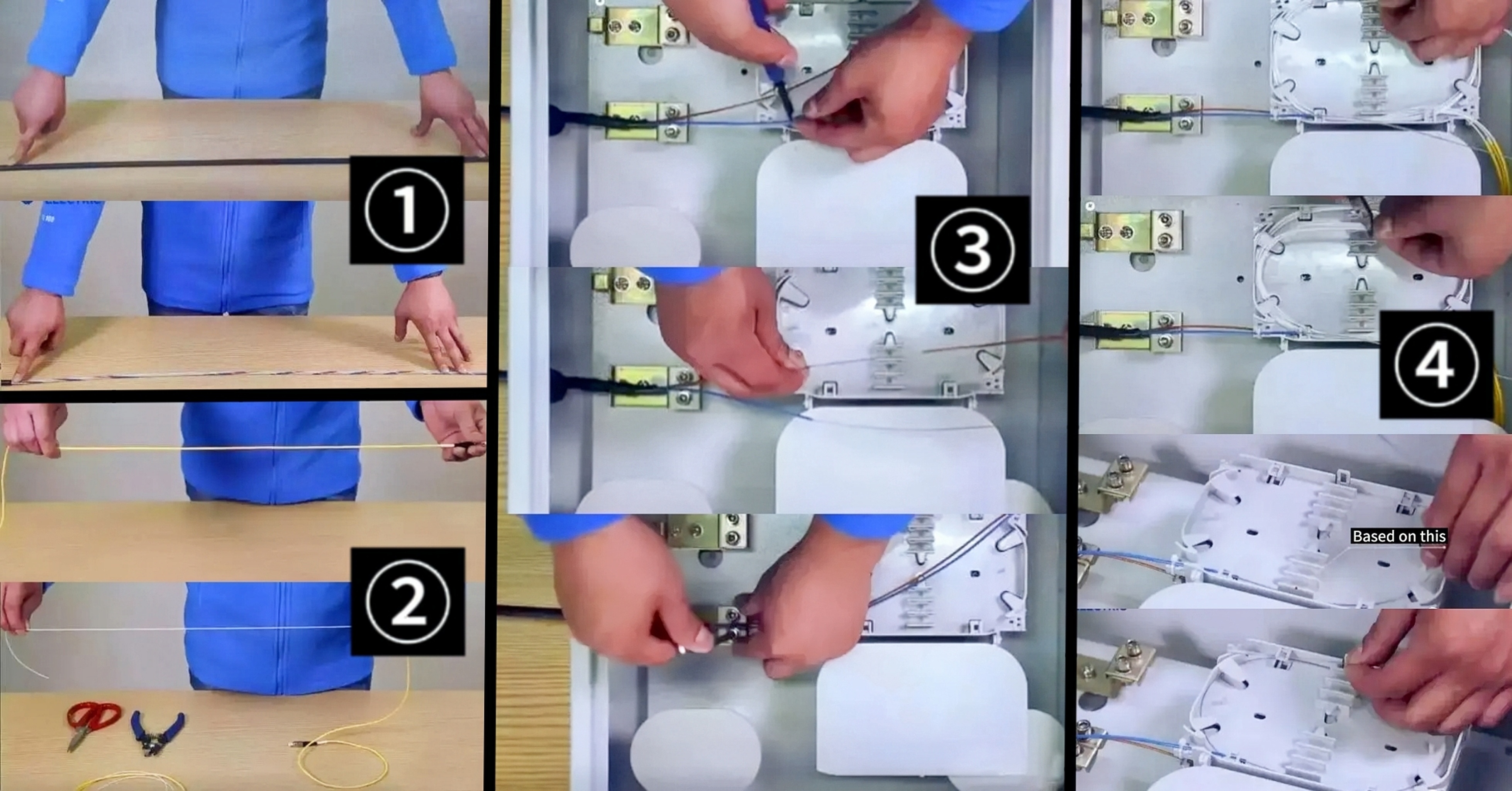 alt Gr&aacute;fico padronizado de etapas de enrolamento de fibra &oacute;ptica