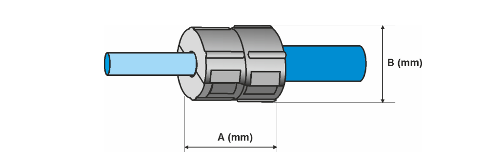 alt Tamanho do produto do conector de microduto divis&iacute;vel