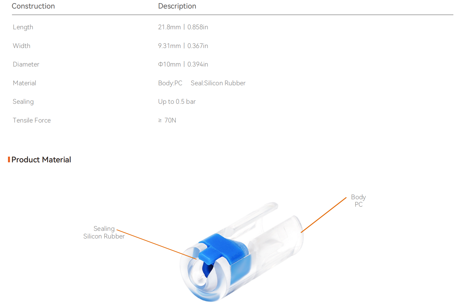 conector de bloco de g&aacute;s divis&iacute;vel