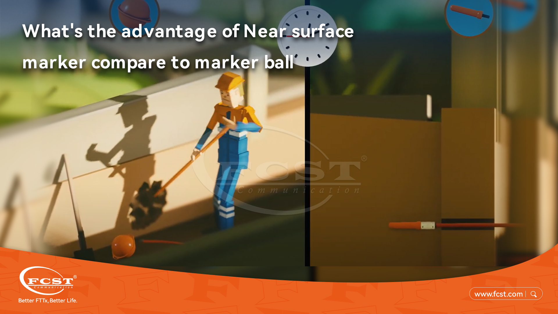 Quais são as vantagens do marcador próximo à superfície em comparação com a bola marcadora