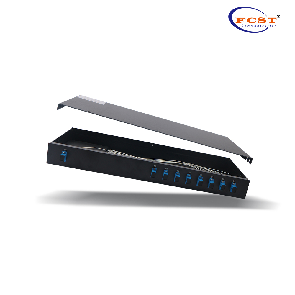 1-8 tipo de plc splitter do tipo montado em rack com conector SC/UPC