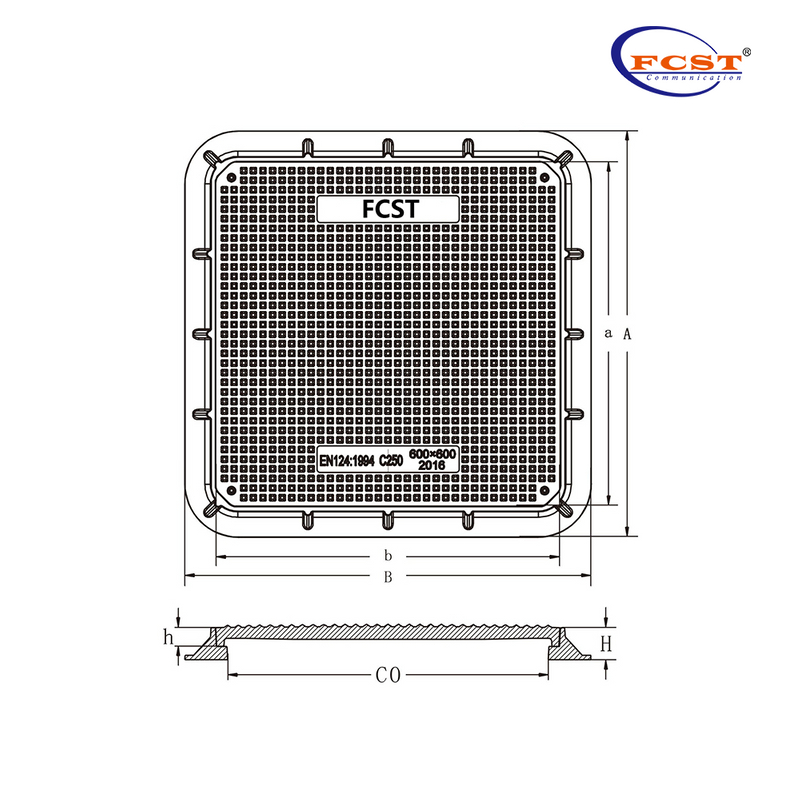 FCST-C250-SMC01 SMC Square Tophole & Frame dedicado ao posto de gasolina