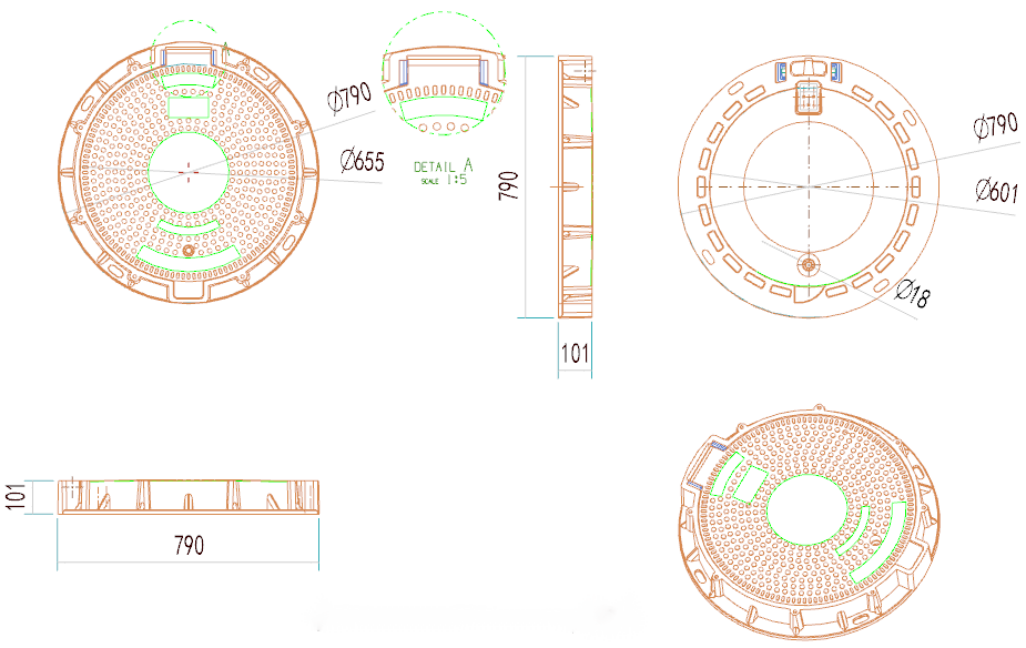 Tampa de bueiro redondo D400