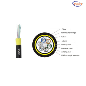 FCST ADSS Cabo de fibra de óptica aérea ADSS Jackets duplos 1-144 Núcios
