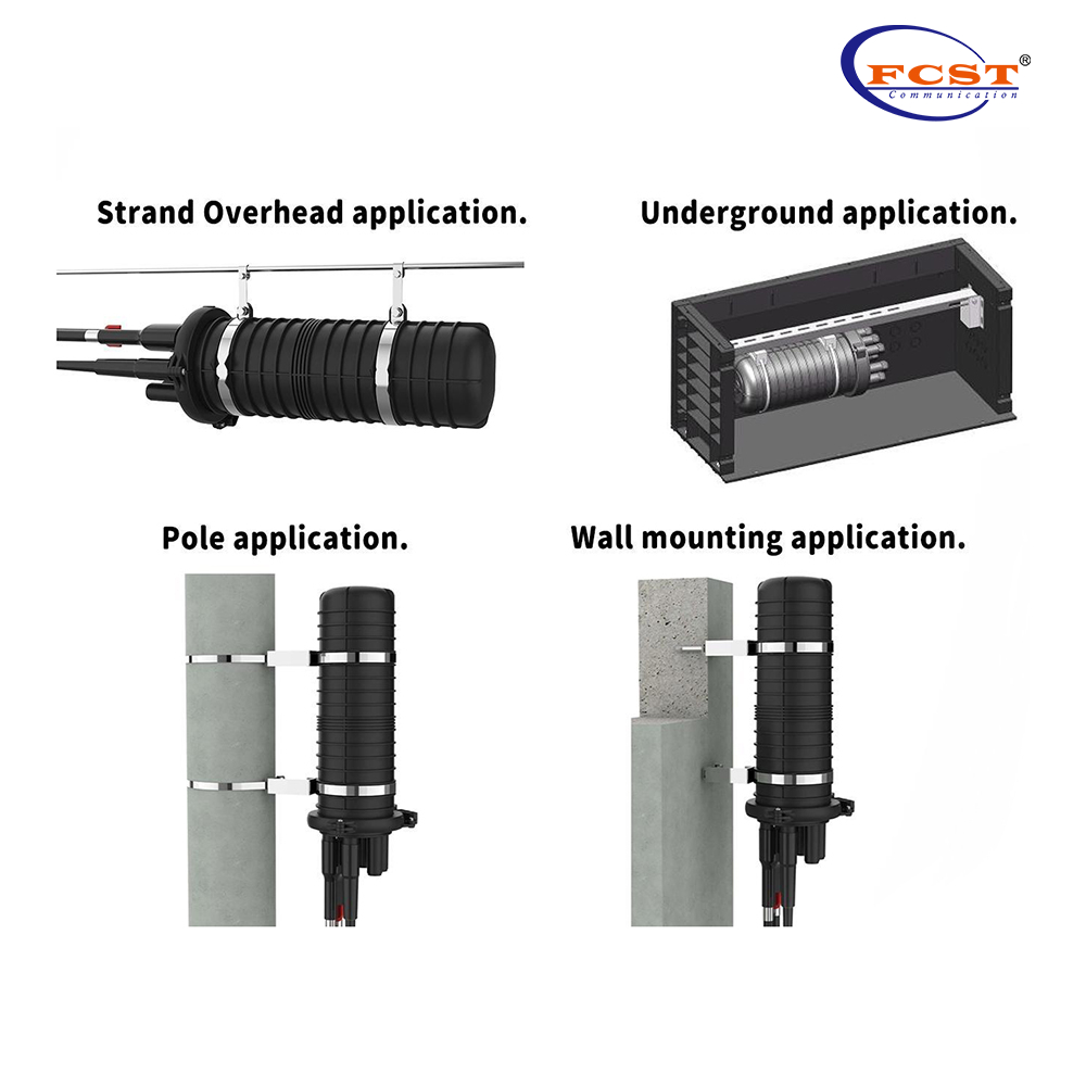 IP68 montado na parede e pólo montado no pedestal de fibra óptica de cúpula ao ar livre para distribuição de fibra óptica