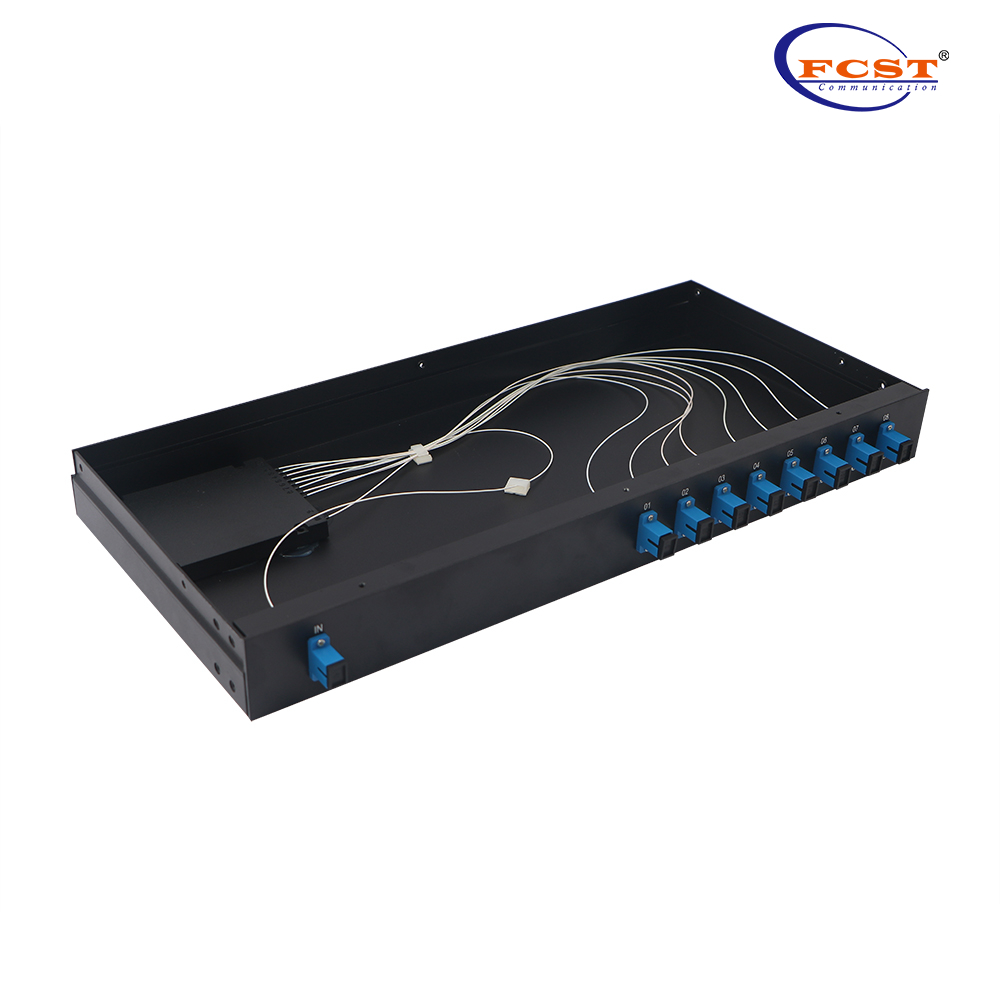 1-8 tipo de plc splitter do tipo montado em rack com conector SC/UPC