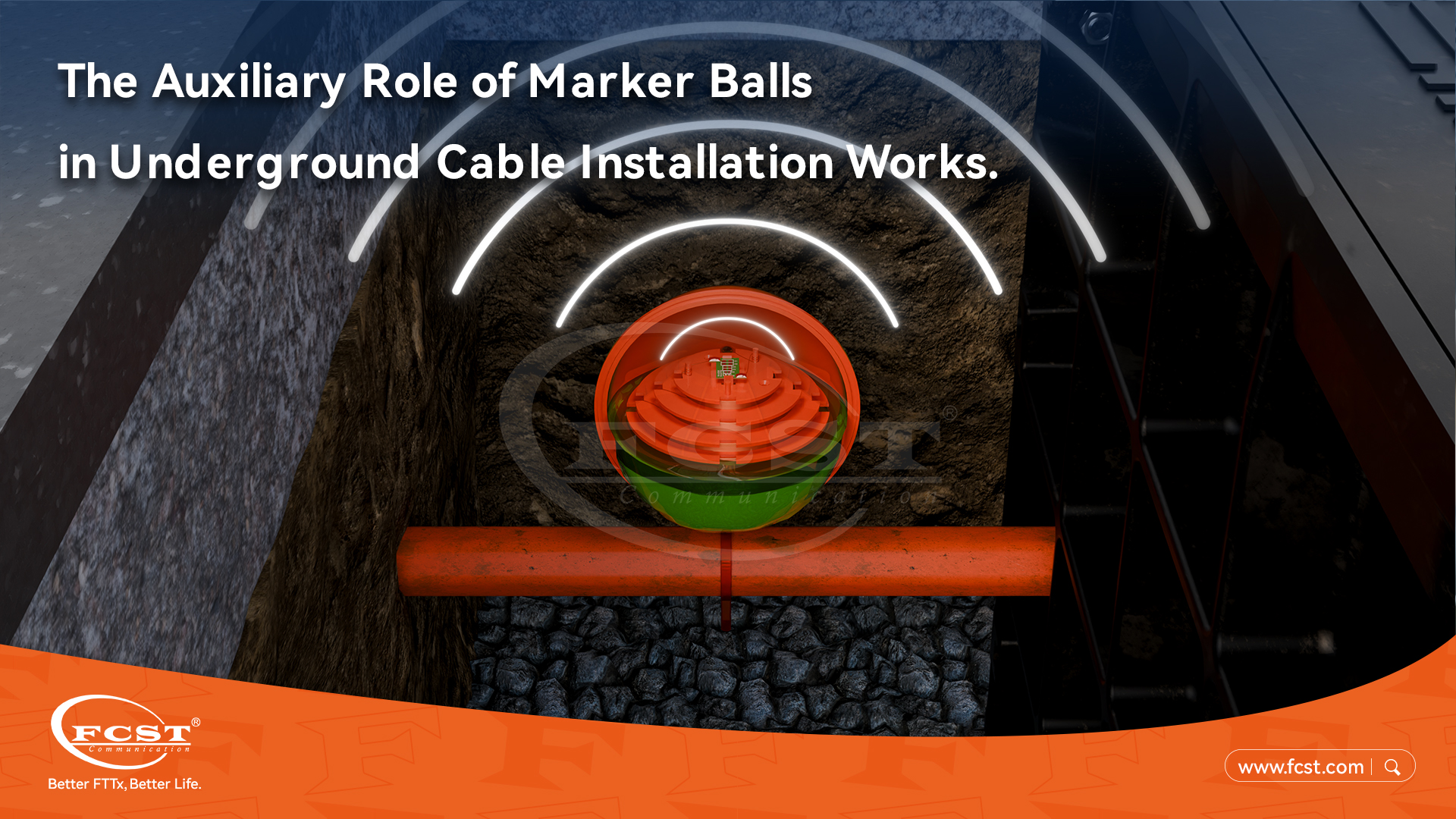 O papel auxiliar das esferas marcadoras na instalação de cabos subterrâneos