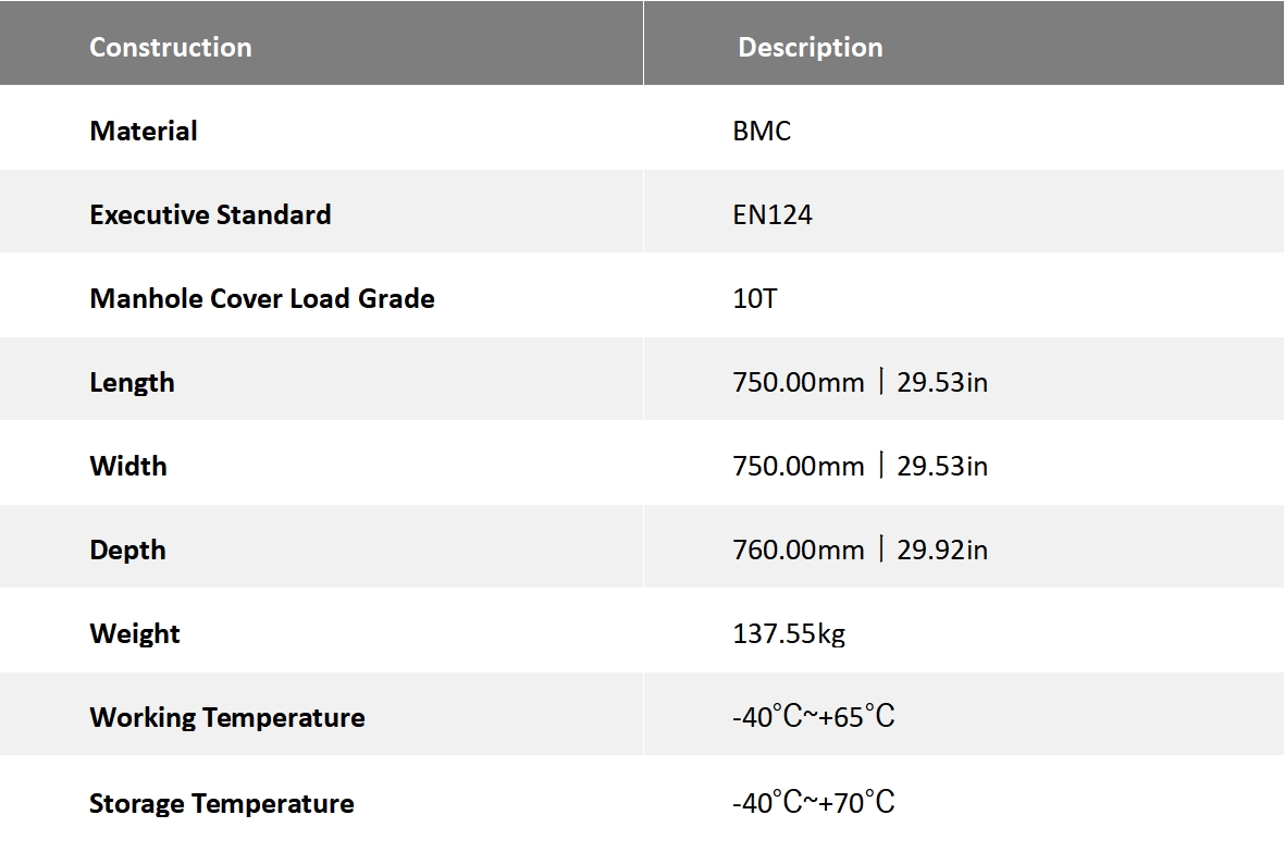 FCST-TH-SMC12 C&acirc;mara de bueiro de telecomunica&ccedil;&otilde;es de produto do produto especifica&ccedil;&otilde;es do produto