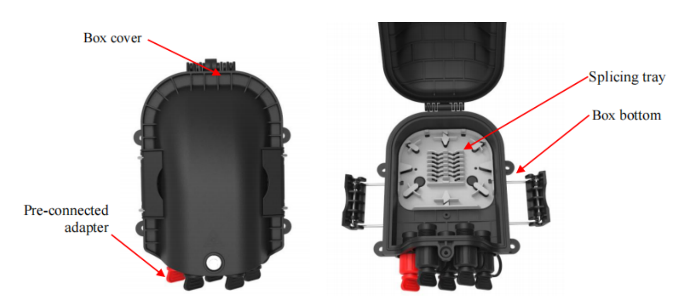 tamanho do produto da caixa terminal de fibra alternativa