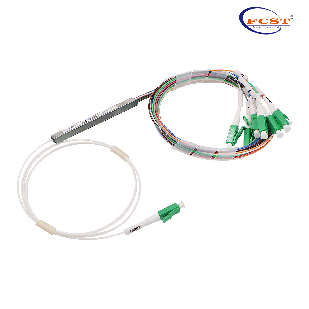 1*8 tipo de tubo de aço plc splitter com conector LC-APC
