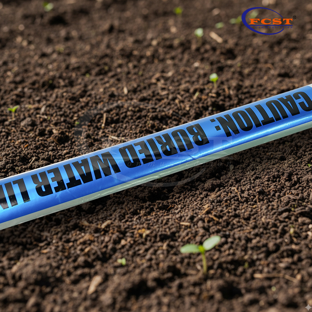 Fita de advertência detectável FCST-DWT para utilitários enterrados