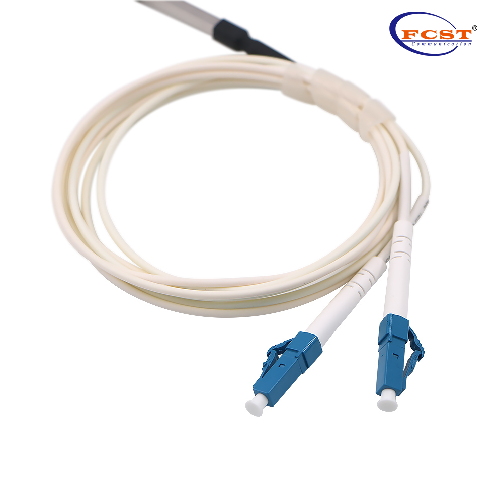 1*2 Tipo de tubo de aço plc splitter com conectores LC