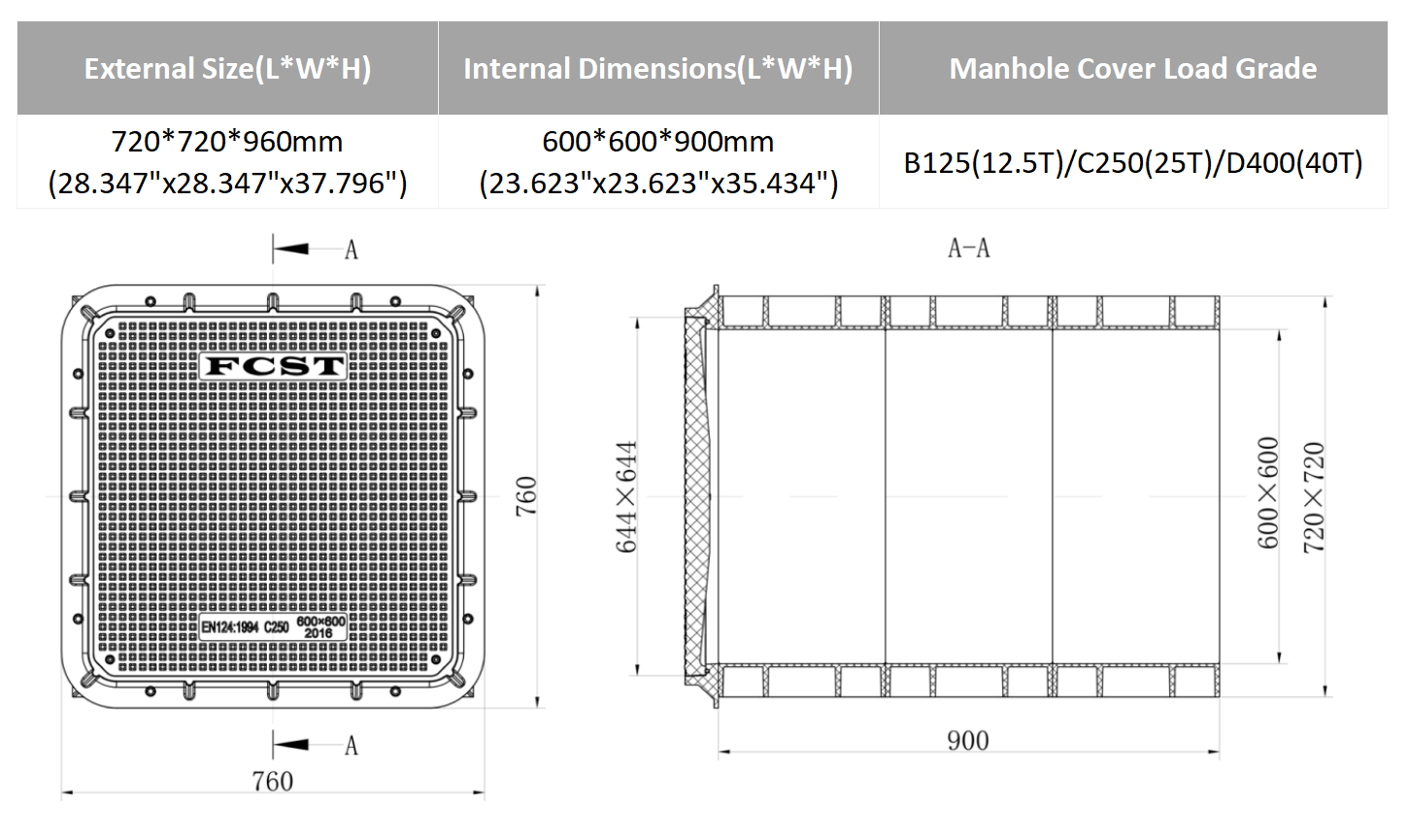 Alt Modular Access Chambers Tamanho do produto