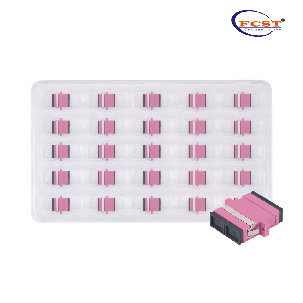SCUPC para SCUAPC DUPLEX OM4 Adaptador de fibra óptica plástica