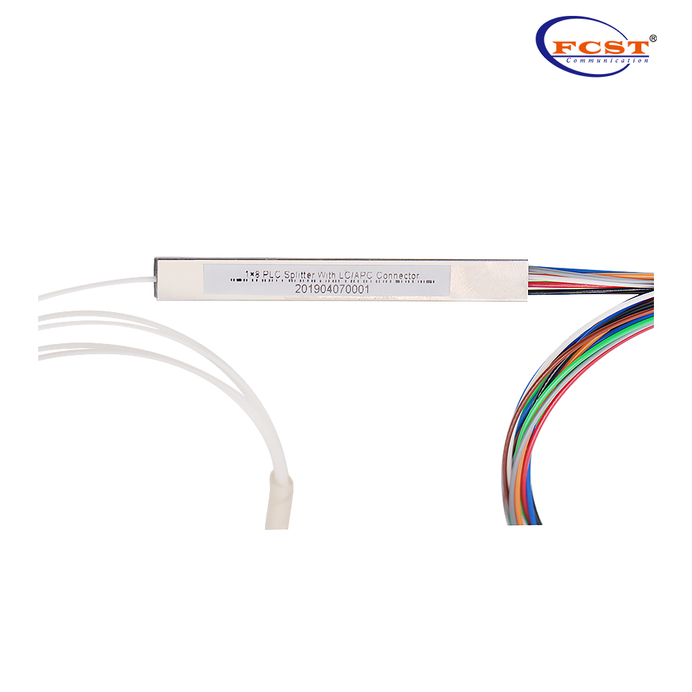 1*8 tipo de tubo de aço plc splitter com conector LC-APC
