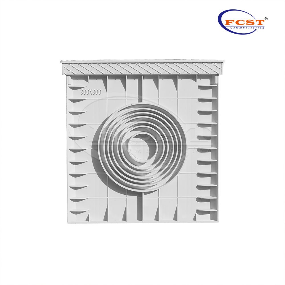 FCST-TH-SMC11-300 254*254*300mm Dreno de esgoto plástico subterrâneo de 3 vias para canalização