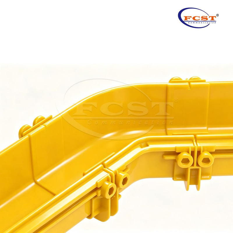 FCST-CR120-ELB45 Cotovelo horizontal de 45° 120 mm para pista de fibra
