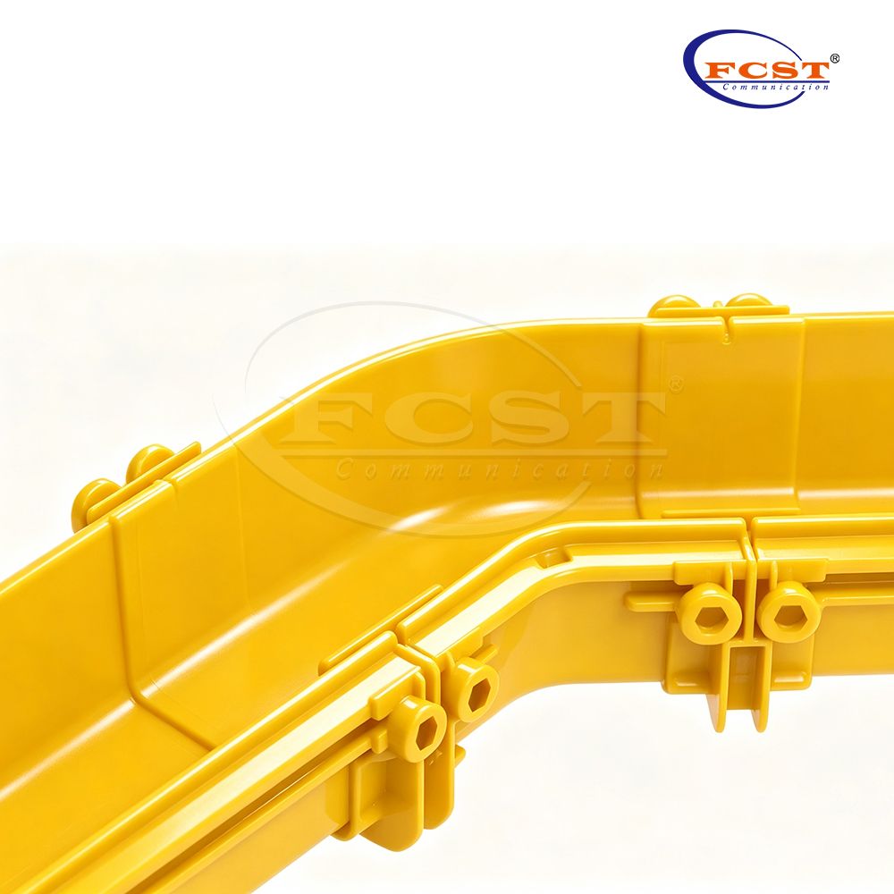 FCST-CR120-ELB45 Cotovelo horizontal de 45° 120 mm para pista de fibra
